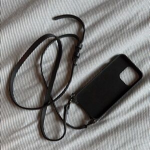 Bandolier Black Phone 14 Pro Max Case with Strap
